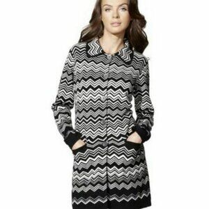 Missoni for Target Black and White Chevron Long Sweater Collared Jacket Small